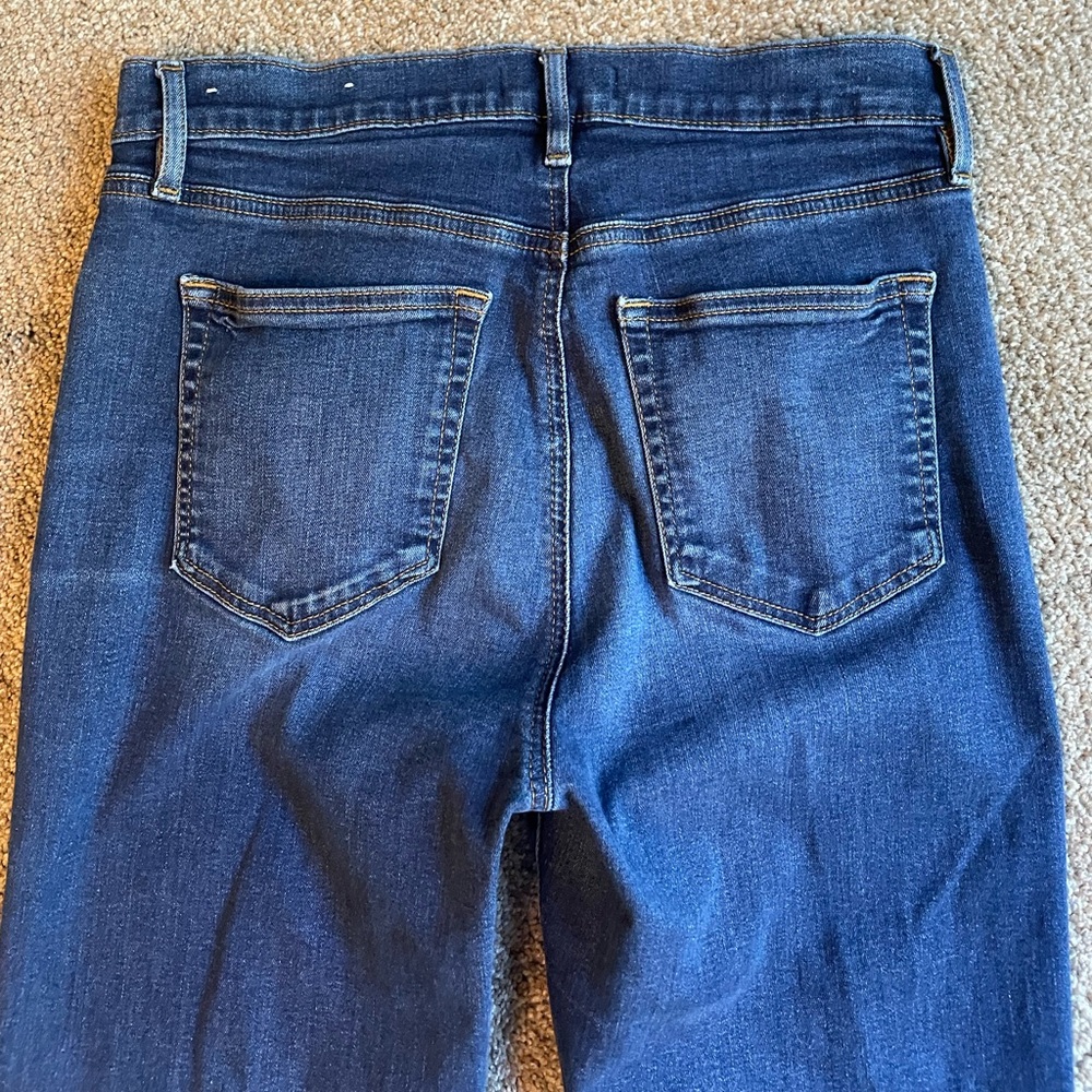 LOFT Petite Mid Rise  Skinny Jeans in Vintage Dark Wash - Picture 8 of 9